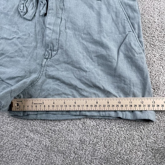 Abercrombie and Fitch Shorts Womens Medium Green Linen Blend Waist Tie NEW NWT - Picture 10 of 15
